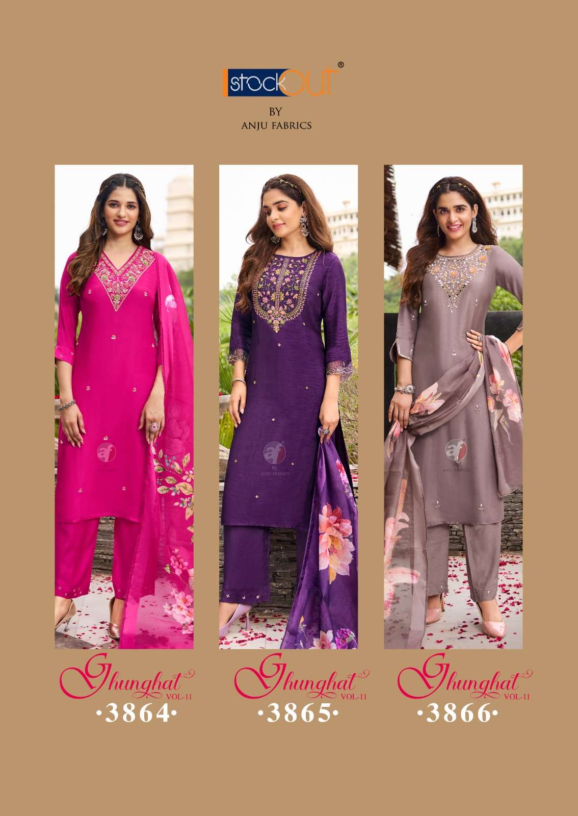 GHUNGHAT VOL-11 PURE DOLA SILK BY ANJU FABRICS 