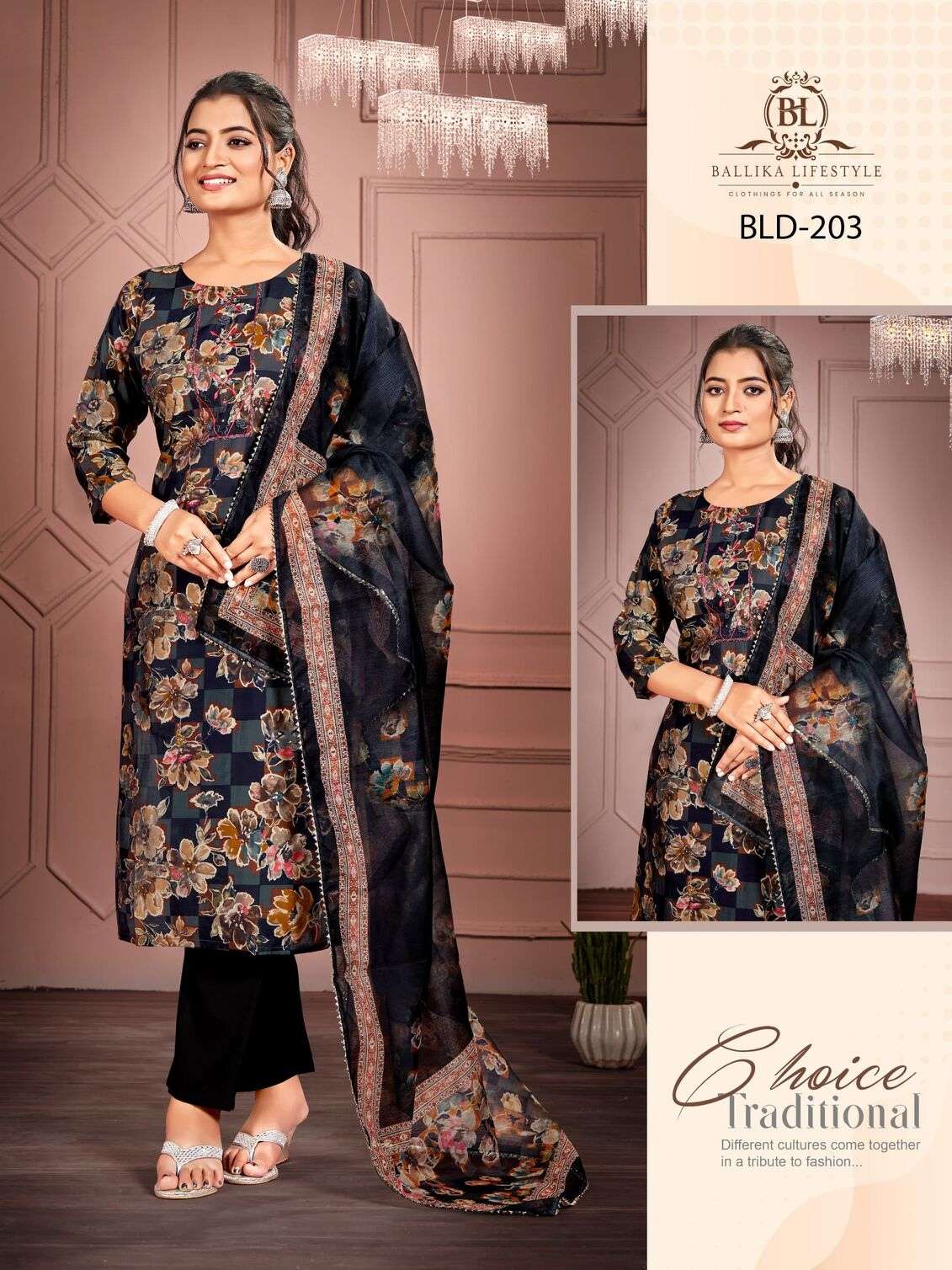 GLAMOUR BY BAALIKA LIFESTYLE 3PCS COLLECTION WITH PURE SOFT VICOSE IN SEASONAL PRINT