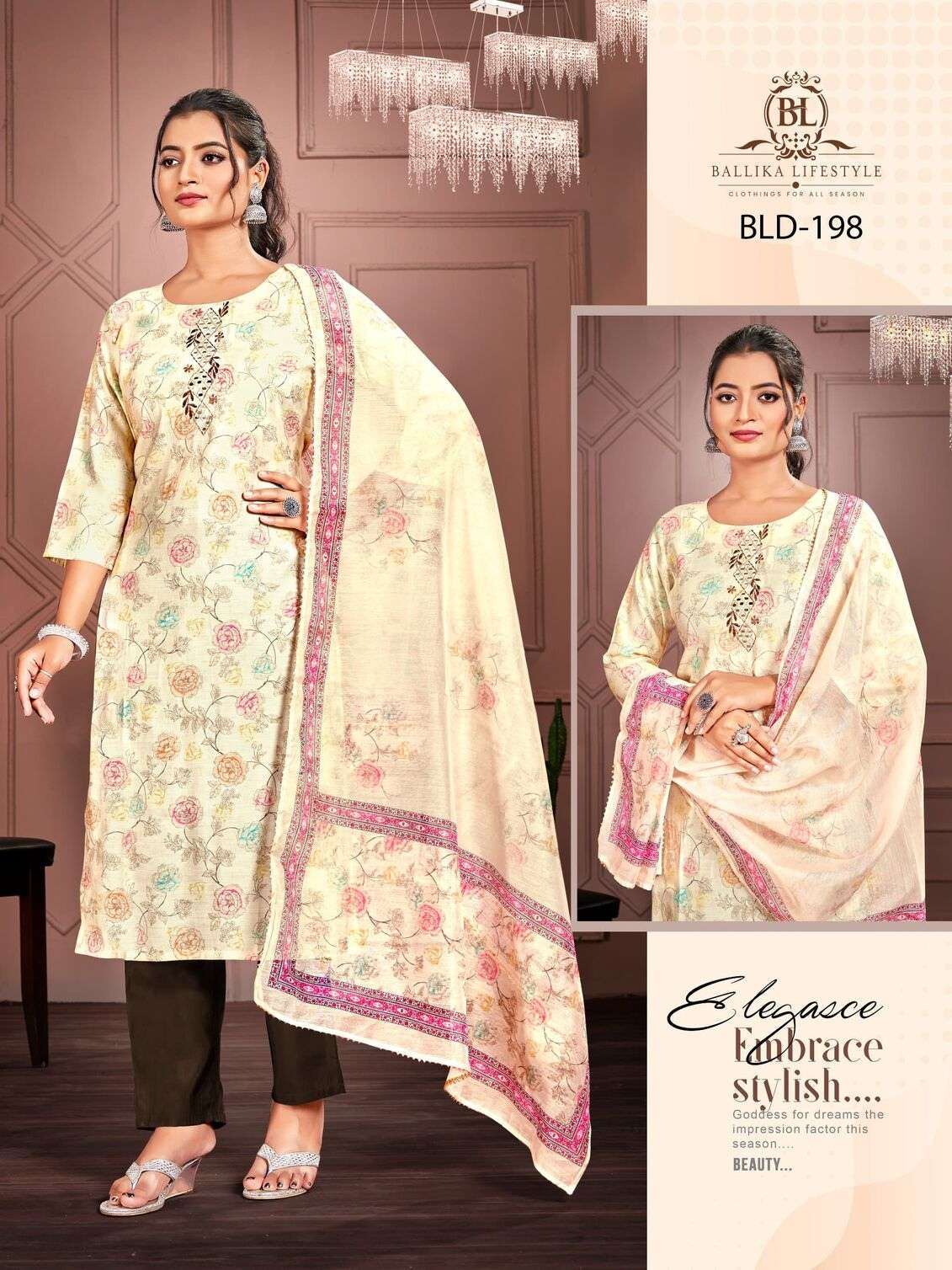 GLAMOUR BY BAALIKA LIFESTYLE 3PCS COLLECTION WITH PURE SOFT VICOSE IN SEASONAL PRINT