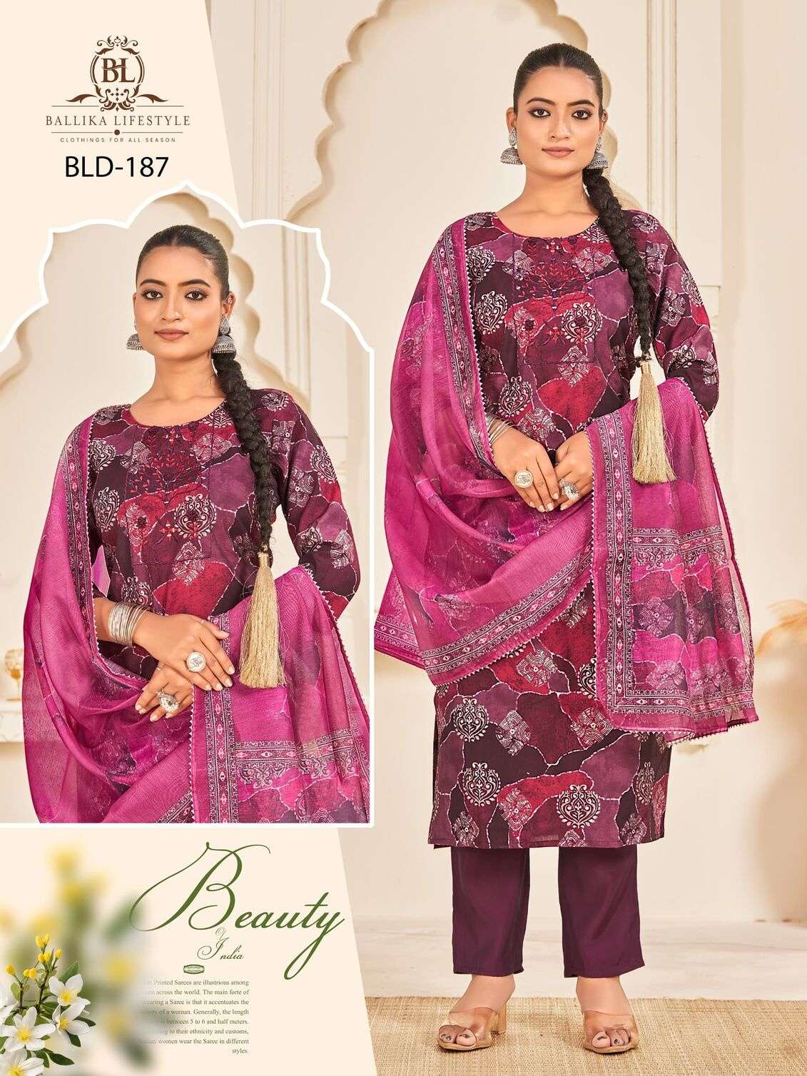 GLAMOUR BY BAALIKA LIFESTYLE 3PCS COLLECTION WITH PURE SOFT VICOSE IN SEASONAL PRINT