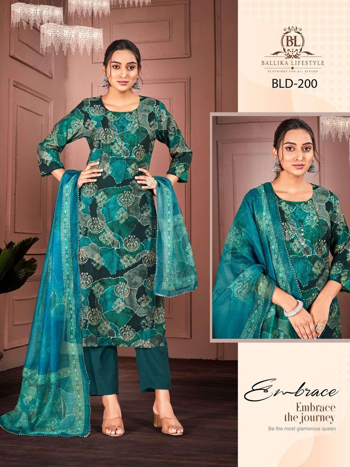 GLAMOUR BY BAALIKA LIFESTYLE 3PCS COLLECTION WITH PURE SOFT VICOSE IN SEASONAL PRINT