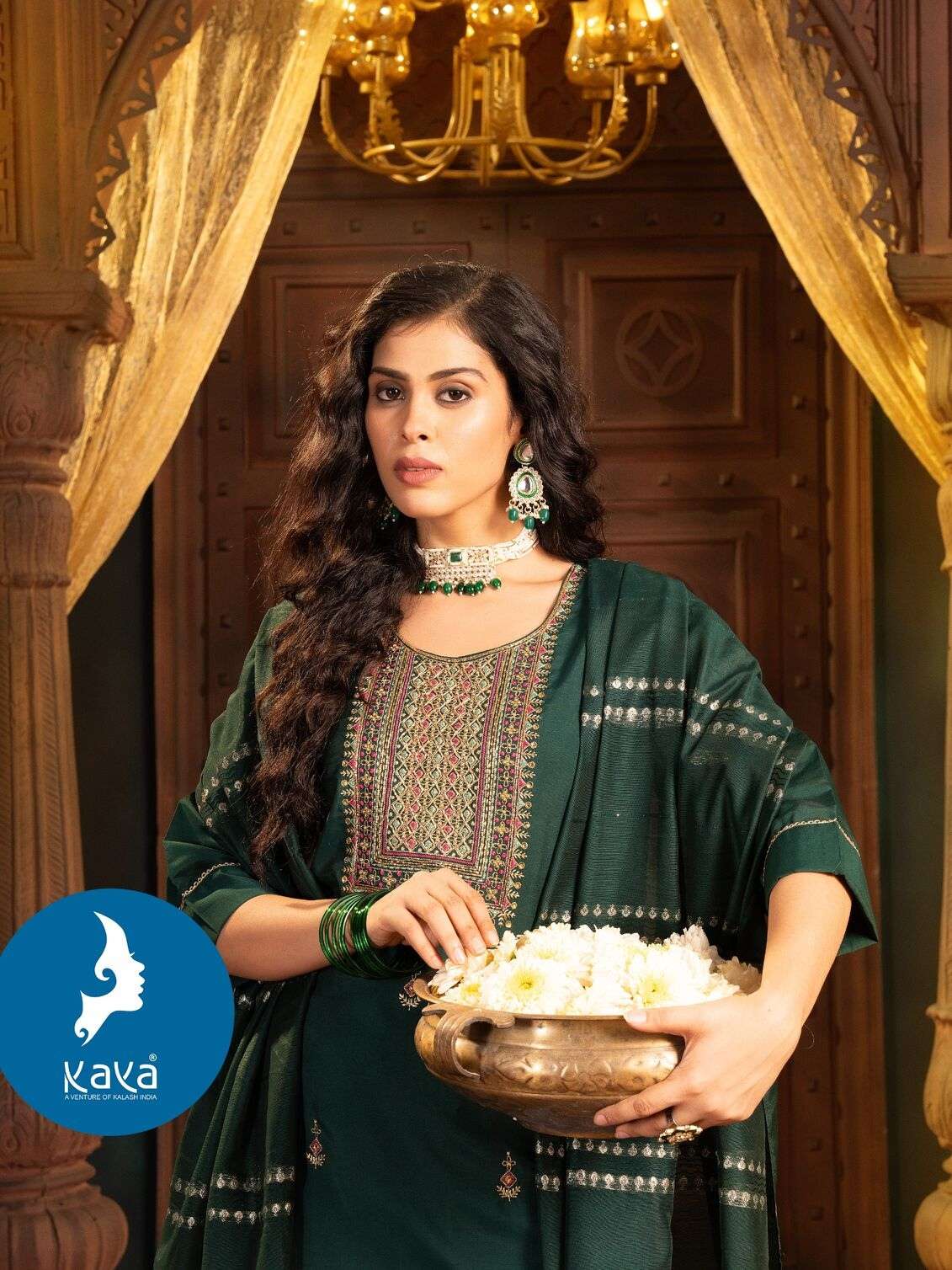 KAYA JUHI-2 KURTI  DUPATTA SILK WITH BEAUTIFUL HANDWORK AND PANT ROMAN SILK