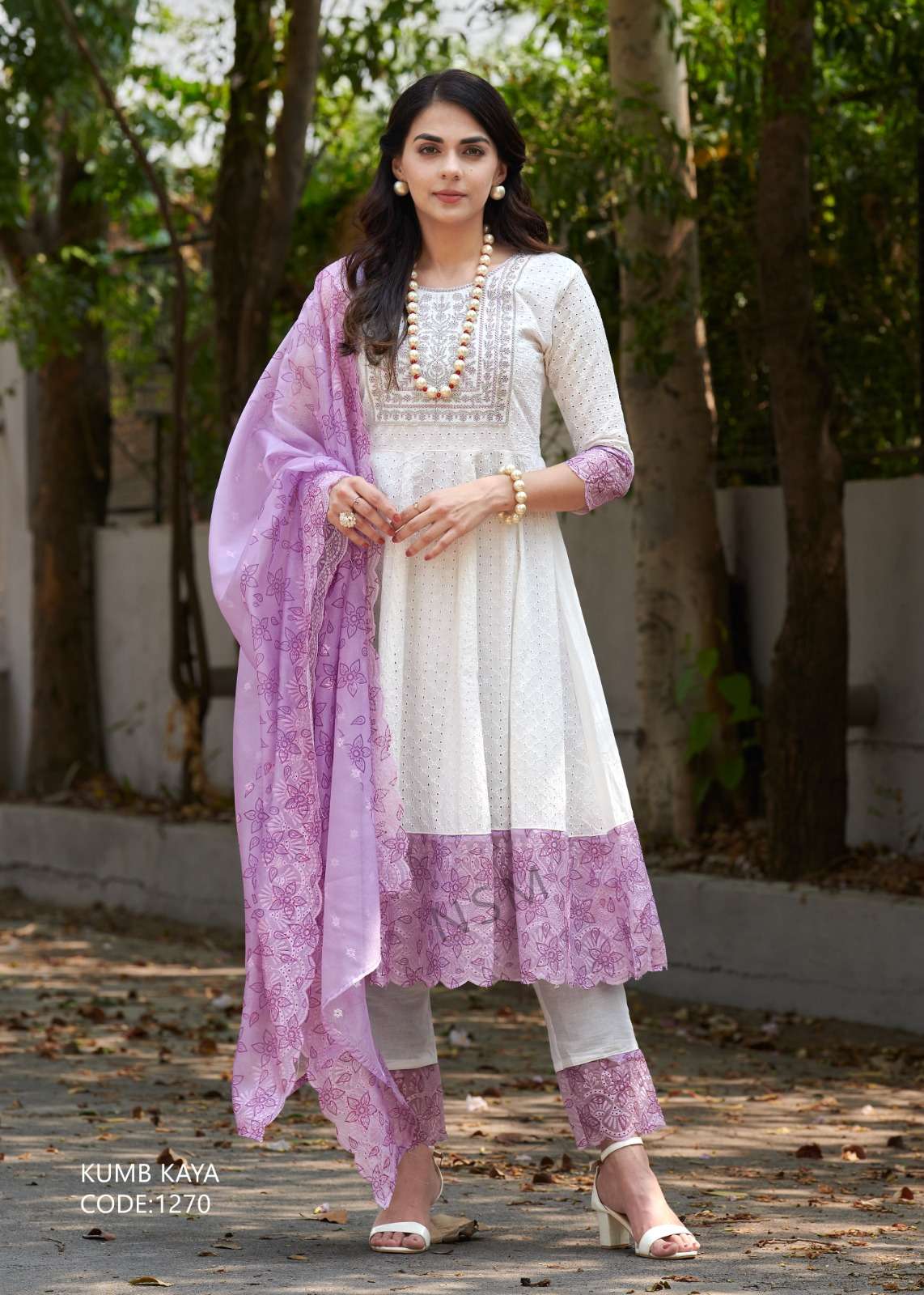 KUMB KAYA BY LUCACCI DESIGNER HEAVY SHIFFLI  STICH SUIT HEAVY WITH EMBROIDERY NACK WORK