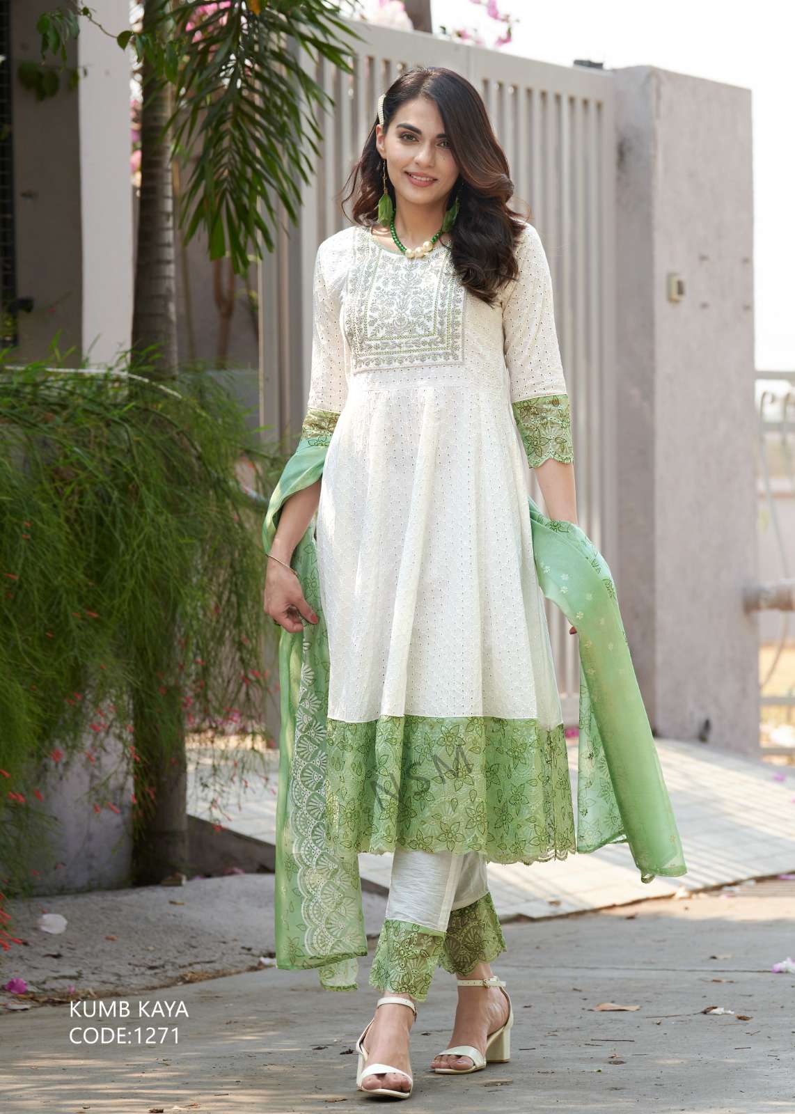 KUMB KAYA BY LUCACCI DESIGNER HEAVY SHIFFLI  STICH SUIT HEAVY WITH EMBROIDERY NACK WORK