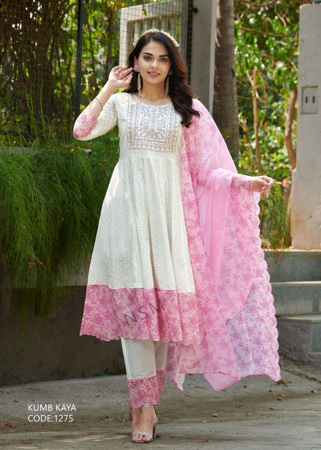 KUMB KAYA BY LUCACCI DESIGNER HEAVY SHIFFLI  STICH SUIT HEAVY WITH EMBROIDERY NACK WORK