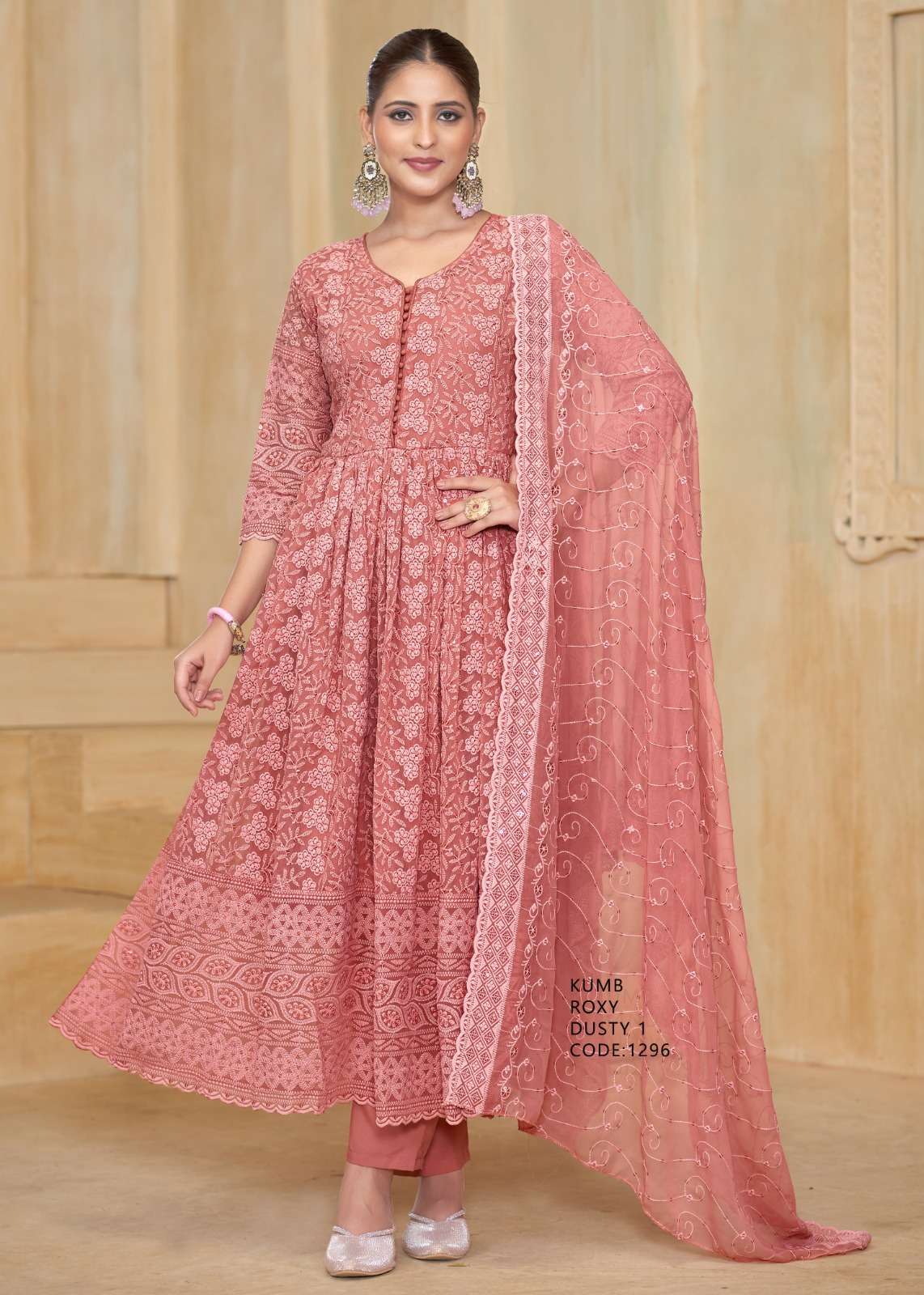 KUMB ROXY BY LUCACCI DESIGNER HEAVY SHIFFLI ANARKALI SUIT HEAVY SHIFFLI FRONT WORK ONLY 