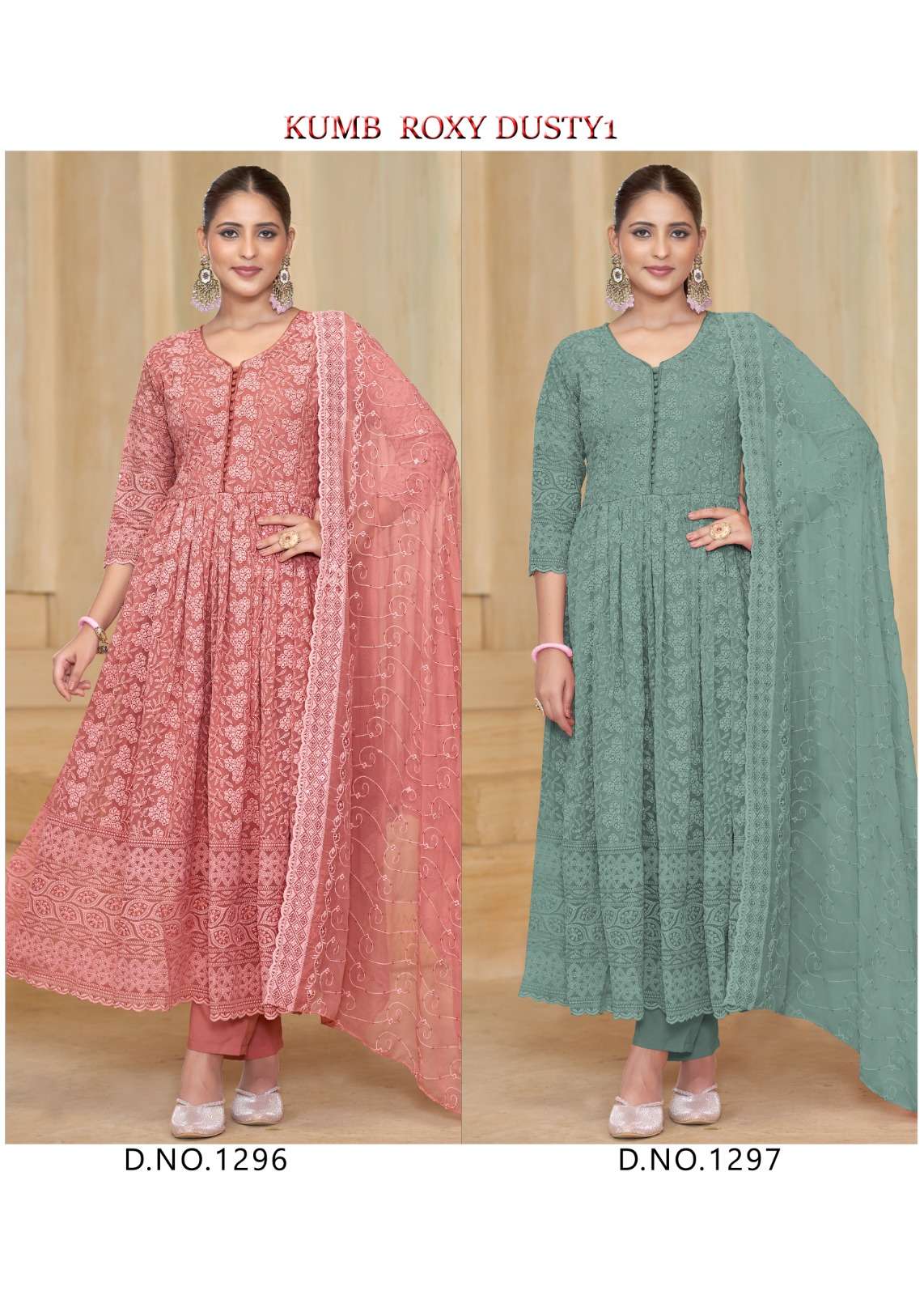 KUMB ROXY BY LUCACCI DESIGNER HEAVY SHIFFLI ANARKALI SUIT HEAVY SHIFFLI FRONT WORK ONLY 