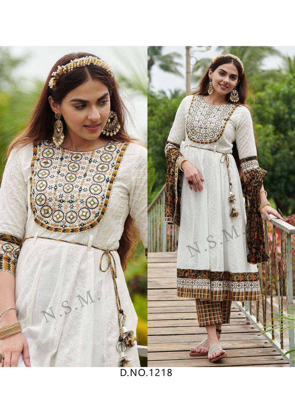 KUMB WINGET BY LUCACCI DESIGNER HEAVY COTTAN SHIFFLI STICH SUIT WITH HEAVY EMBROIDERY NACK WORK 