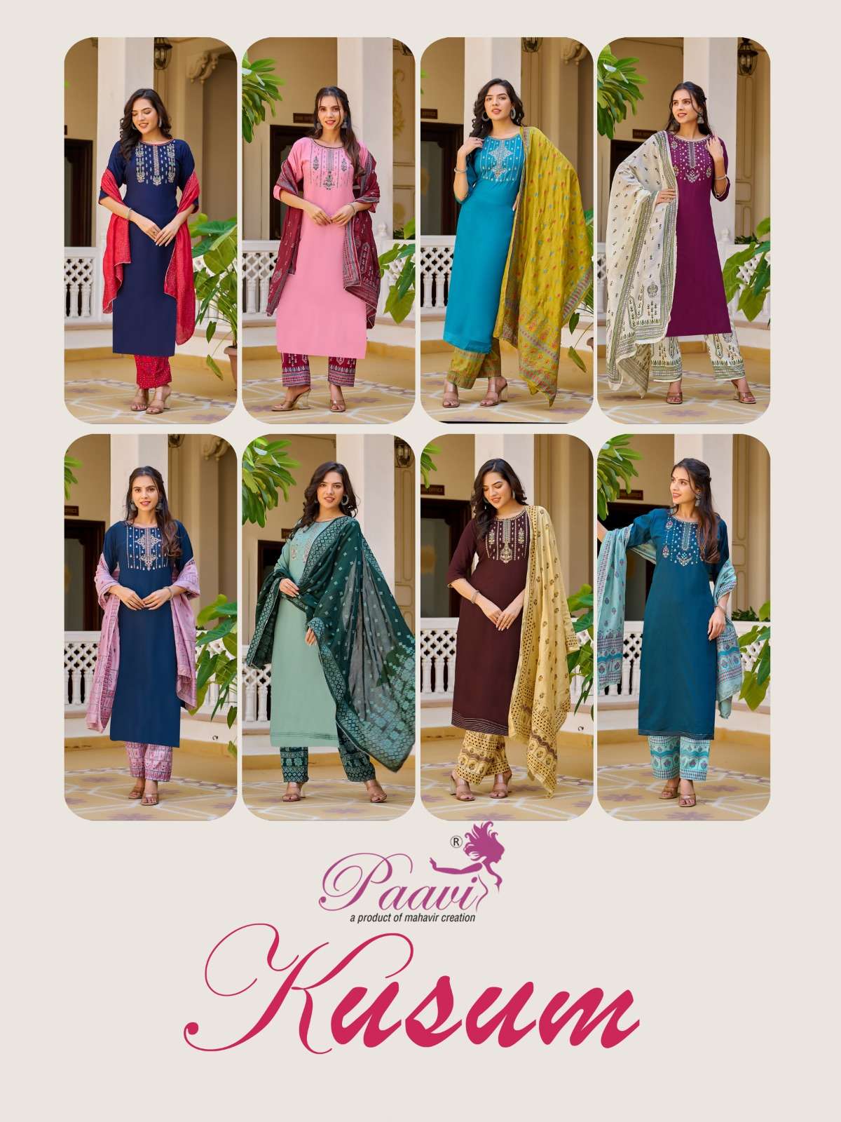 KUSHUM BY LUCACCI HEAVY RAYON WITH MODAL SILK PRINT DUPATTA AND EMBROIDERY SIDE CUT TOP