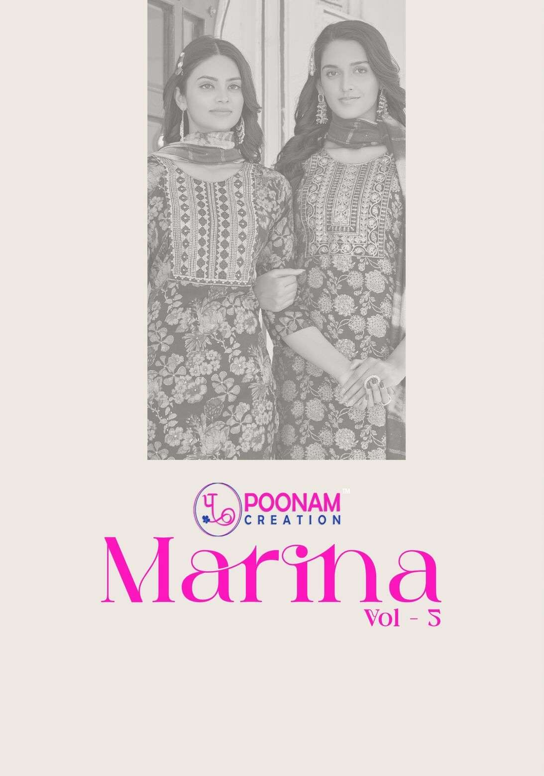 MARINA VOL-4 BY POONAM CREATION HEAVY CAPSULE FOIL PRINT WITH SEQUENCE EMBROIDERY 3PCS CONCEPT