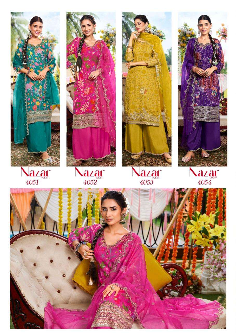 NAZAR VOL-7 PURE ORGANZA BY ANJU FABRICS 