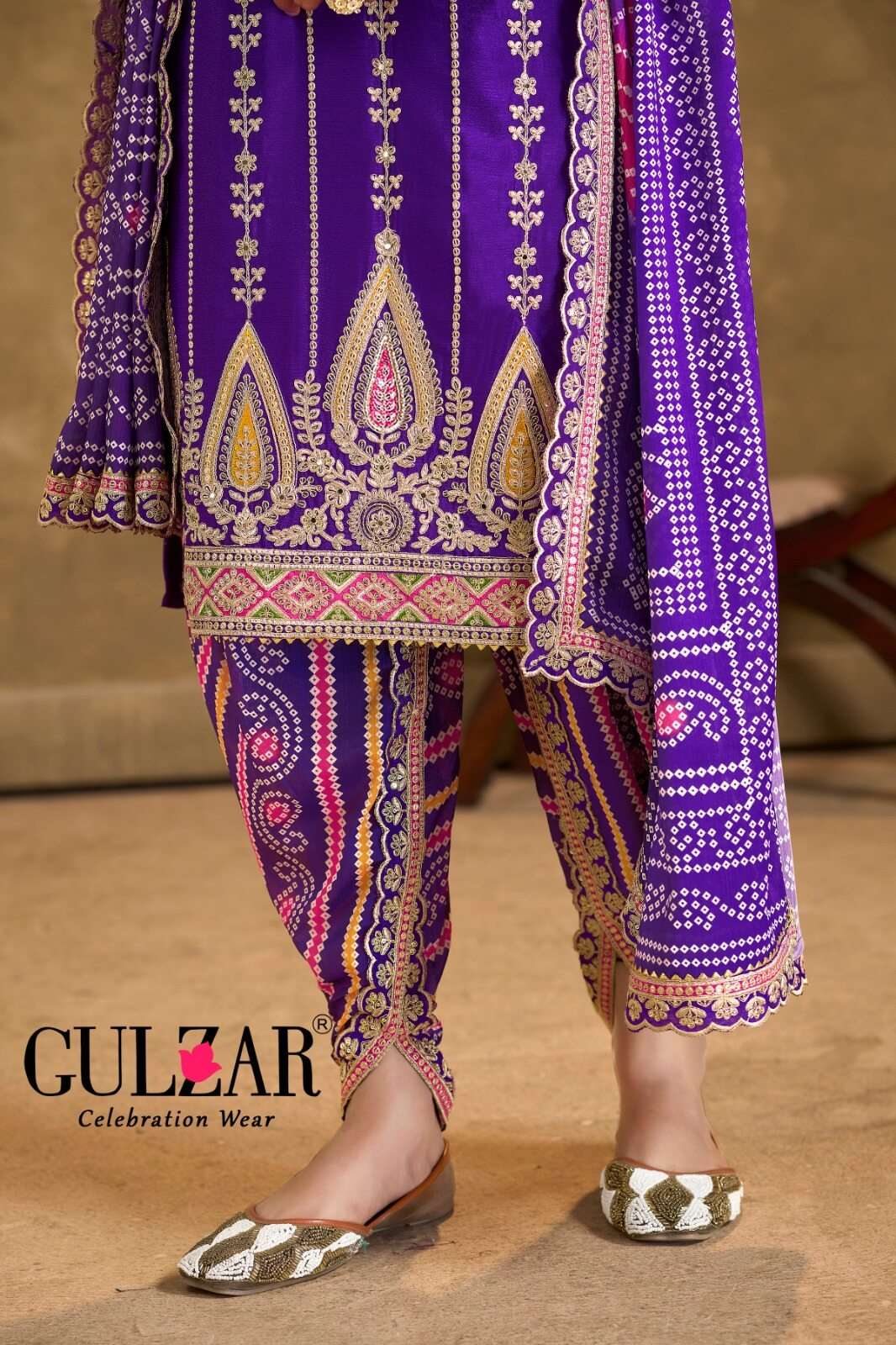 PHOOLZARI-2 BY GULZAR IN FIBER CHINNON WITH MIRROR WORK