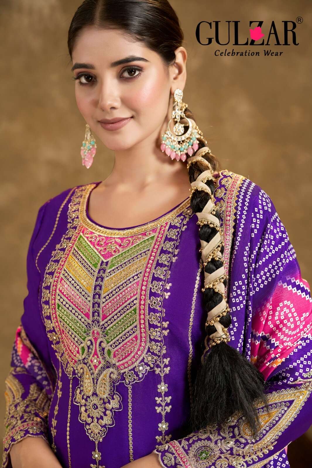 PHOOLZARI-2 BY GULZAR IN FIBER CHINNON WITH MIRROR WORK