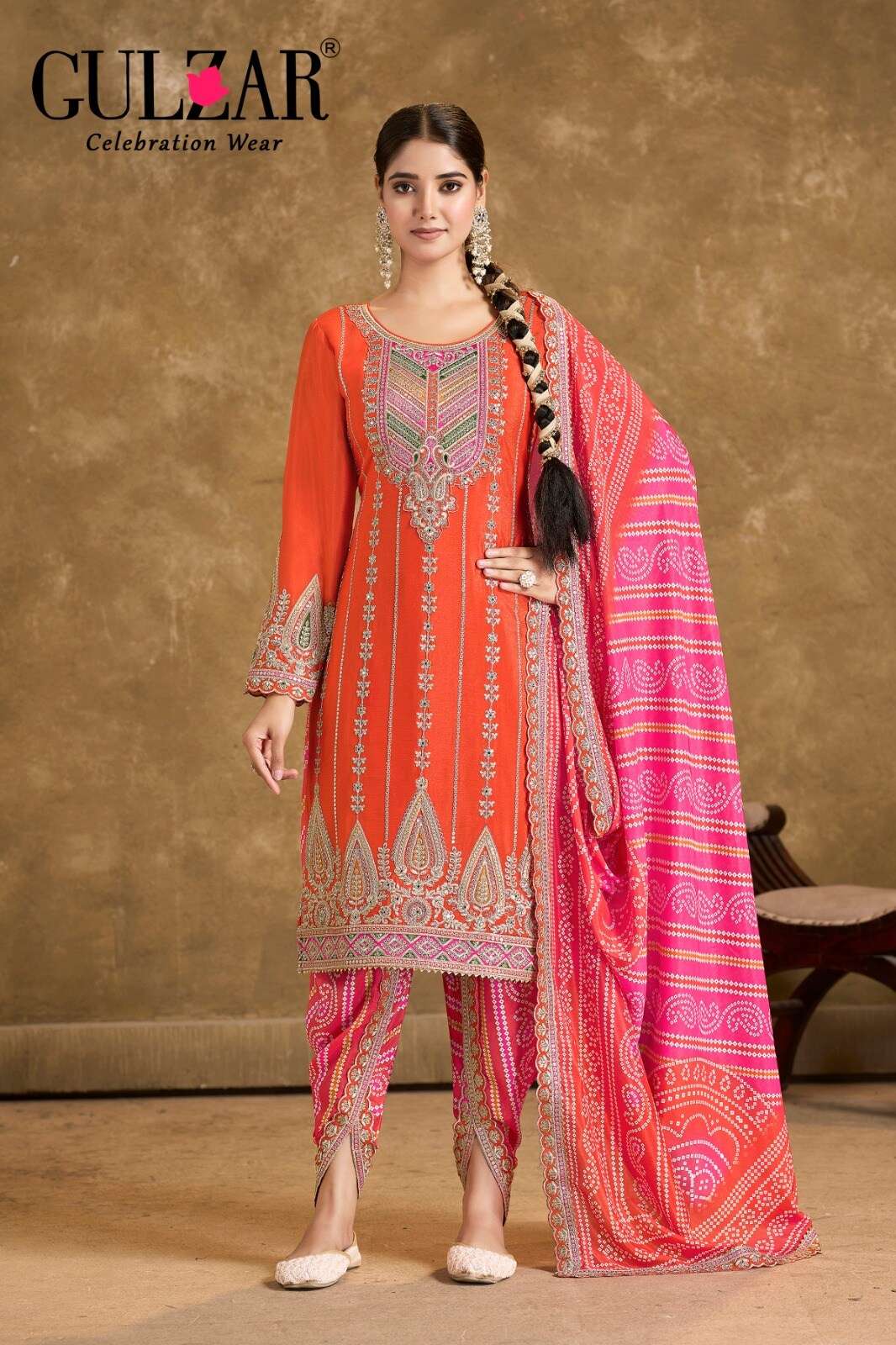 PHOOLZARI-2 BY GULZAR IN FIBER CHINNON WITH MIRROR WORK