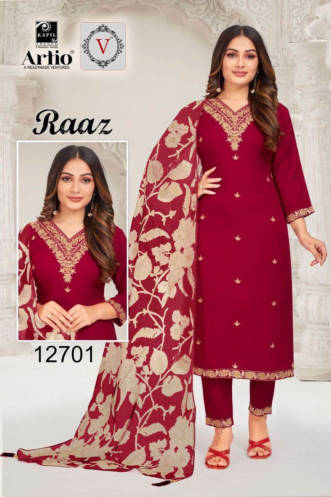 RAAZ BY KAPIL TRENDZ IN RAYON WITH HEAVY EMBROIDERY WORK WITH TEBI DIGITAL DUP