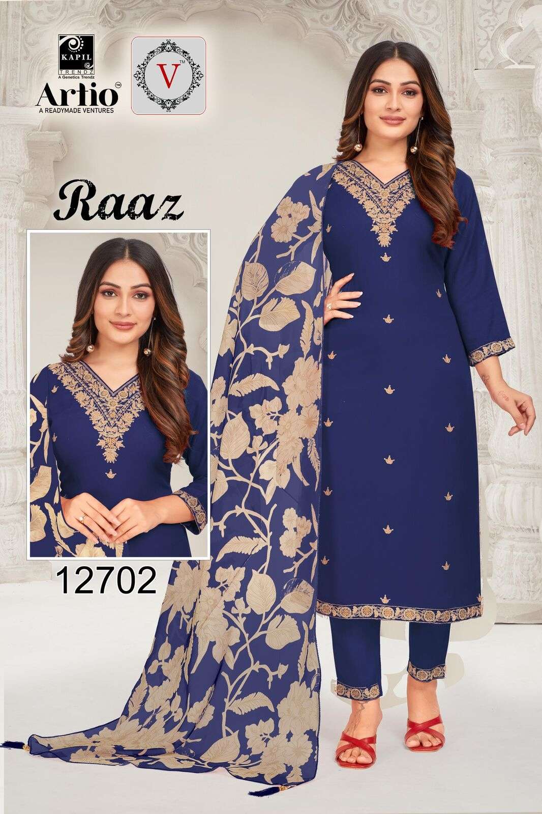RAAZ BY KAPIL TRENDZ IN RAYON WITH HEAVY EMBROIDERY WORK WITH TEBI DIGITAL DUP