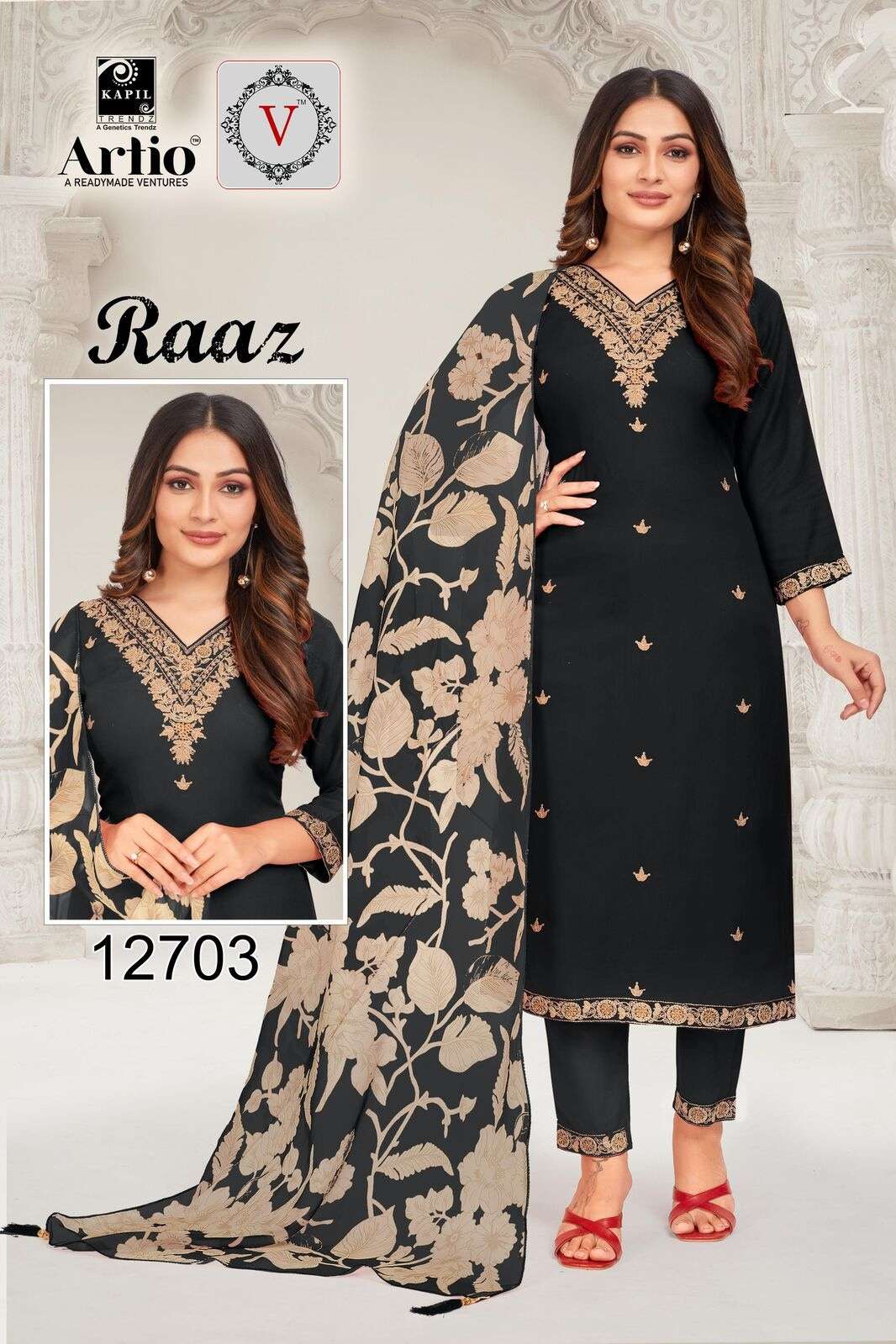 RAAZ BY KAPIL TRENDZ IN RAYON WITH HEAVY EMBROIDERY WORK WITH TEBI DIGITAL DUP