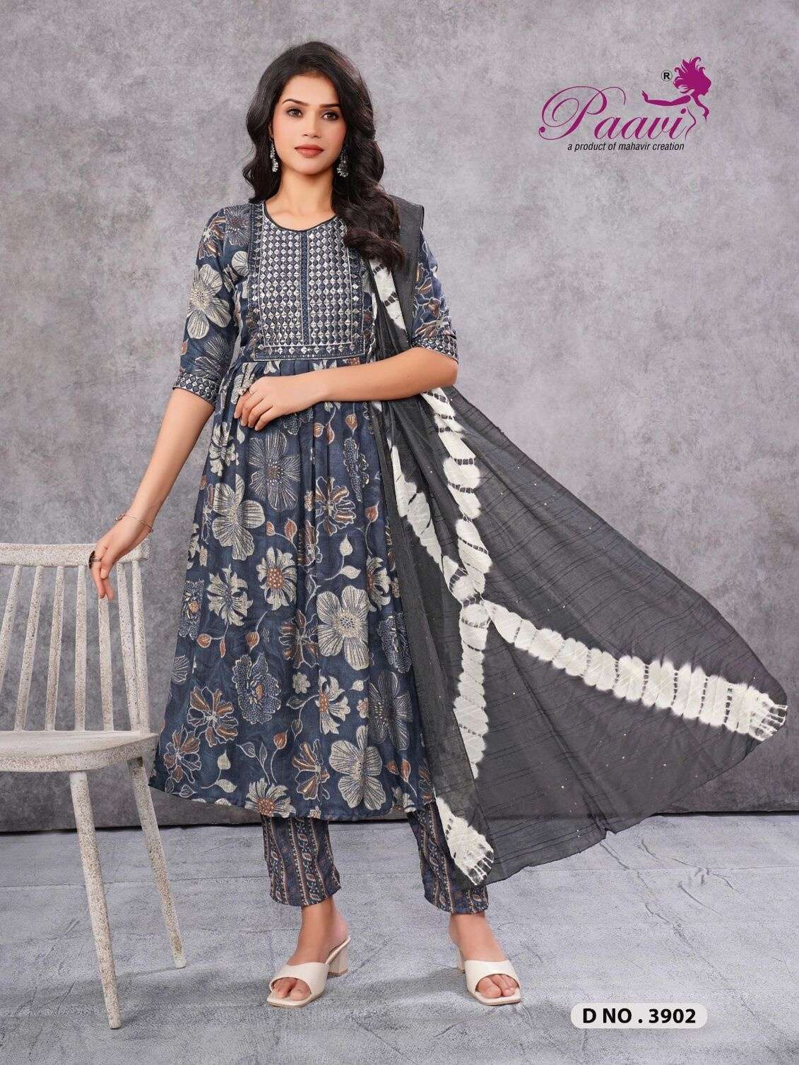 REENA BY LUCACCI DESIGNER WITH HEAVY CAPSUL PRINT AND SEQUANCE WORK PATI