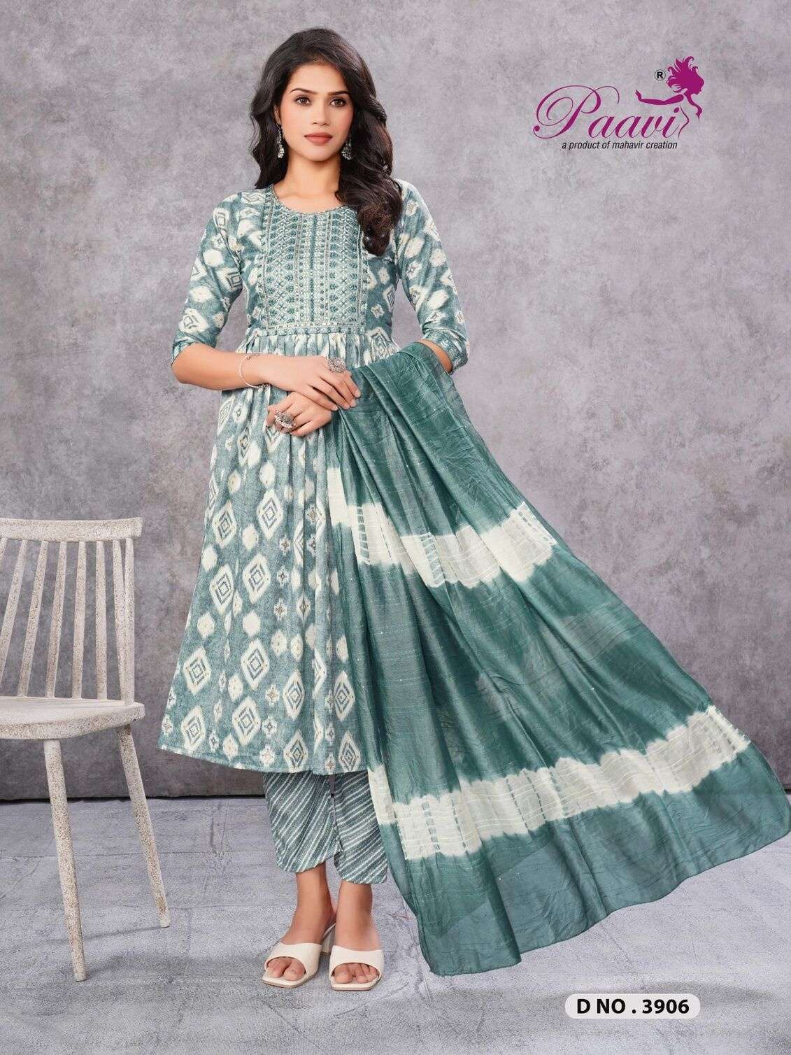 REENA BY LUCACCI DESIGNER WITH HEAVY CAPSUL PRINT AND SEQUANCE WORK PATI