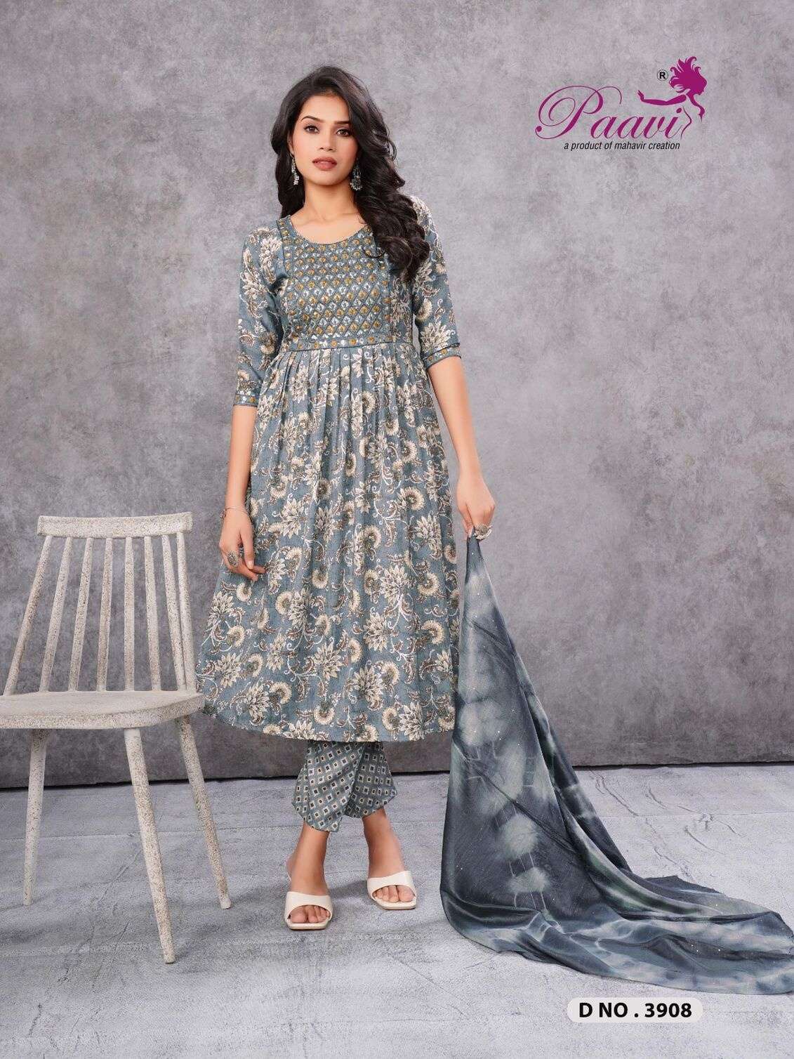 REENA BY LUCACCI DESIGNER WITH HEAVY CAPSUL PRINT AND SEQUANCE WORK PATI