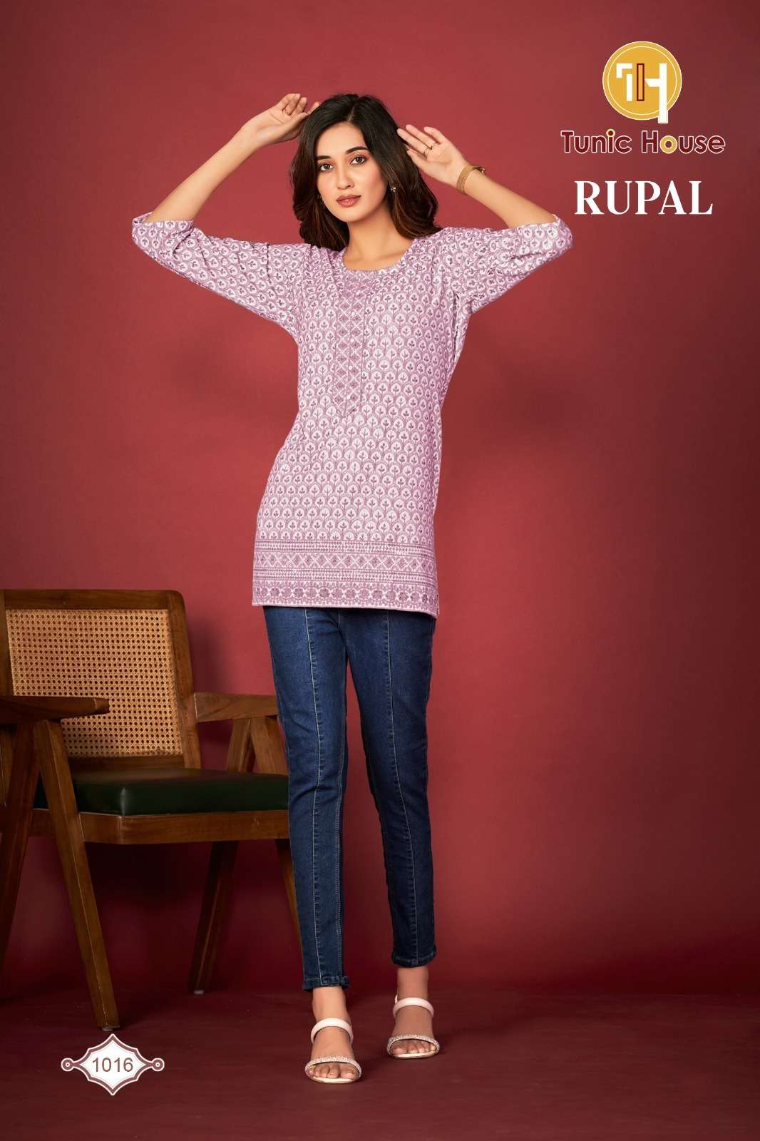 RUPAL BY TUNIC HOUSE PRESENTS LUCKNOWI SHORT TOP KURTI IN VISCOUS RAYON