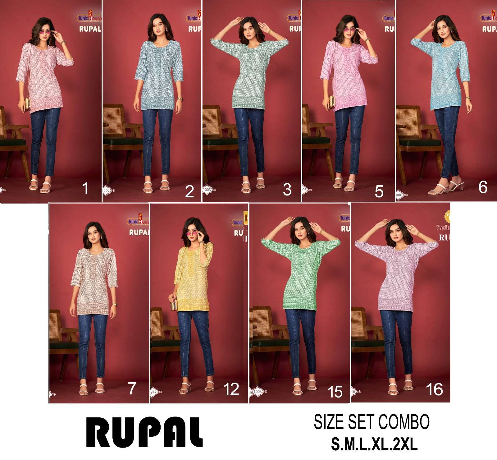 RUPAL BY TUNIC HOUSE PRESENTS LUCKNOWI SHORT TOP KURTI IN VISCOUS RAYON