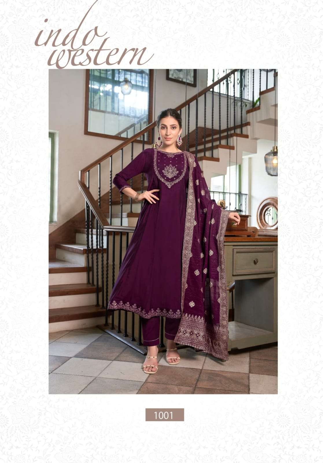 SARGAM D-6 BY OSSM VISCOS ROMAN SILK AND HEAVY EMBROIDERY