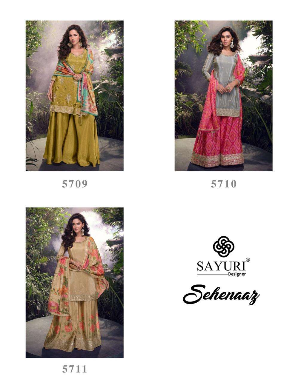 SEHENAAZ BY SAYURI DESIGNER PREMIUM REAL SIMAR DIGITAL EMBROIDERED PLAZZO AND DUPATTA