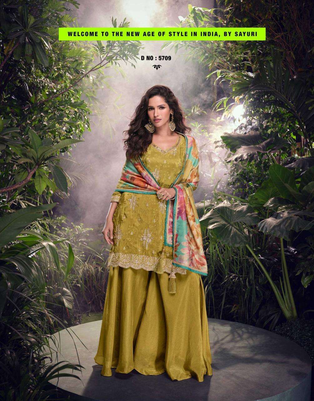 SEHENAAZ BY SAYURI DESIGNER PREMIUM REAL SIMAR DIGITAL EMBROIDERED PLAZZO AND DUPATTA