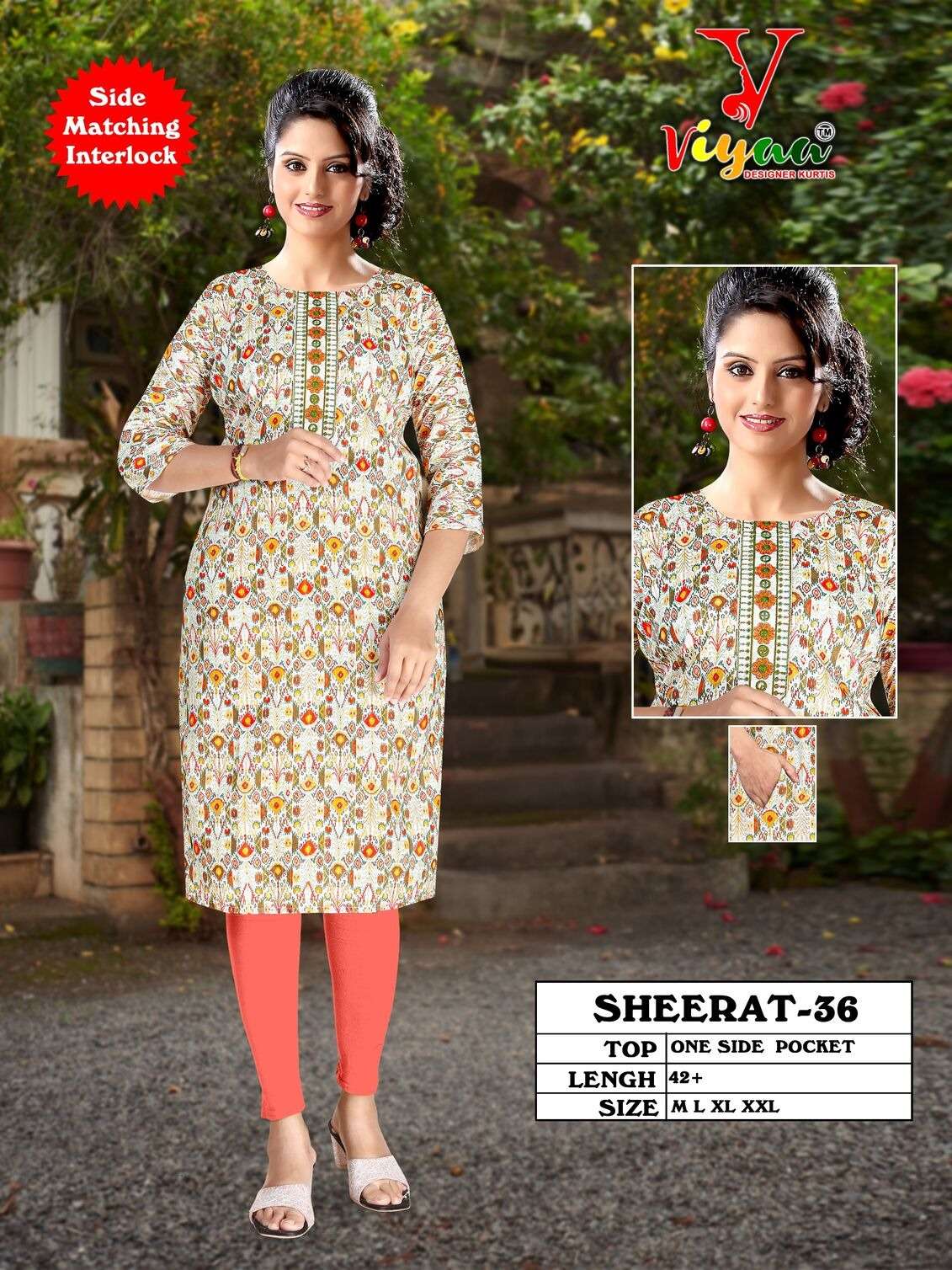 SHEERAT BY VIYAA DESIGNER ONE SIDE POCET IN HEAVY RAYON CROSET