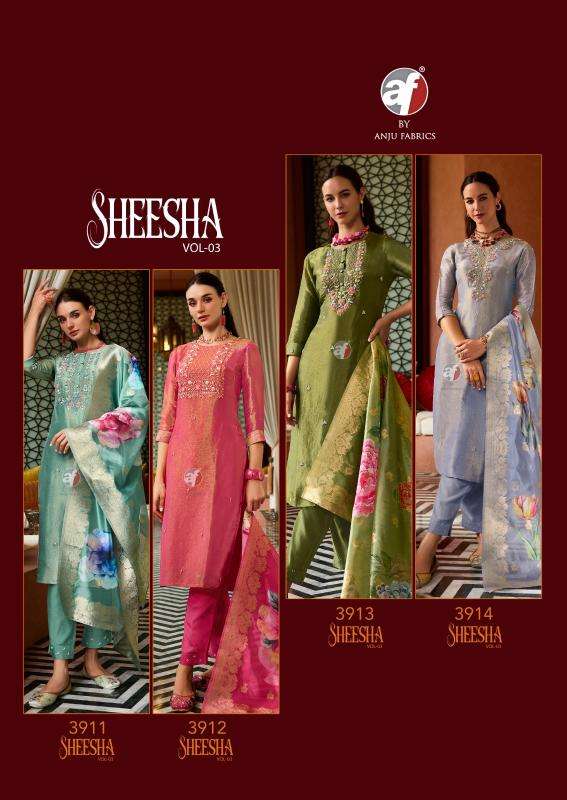 SHEESHA VOL-3 PURE SILK TISSUE SHIMMER BY ANJU FABRICS 