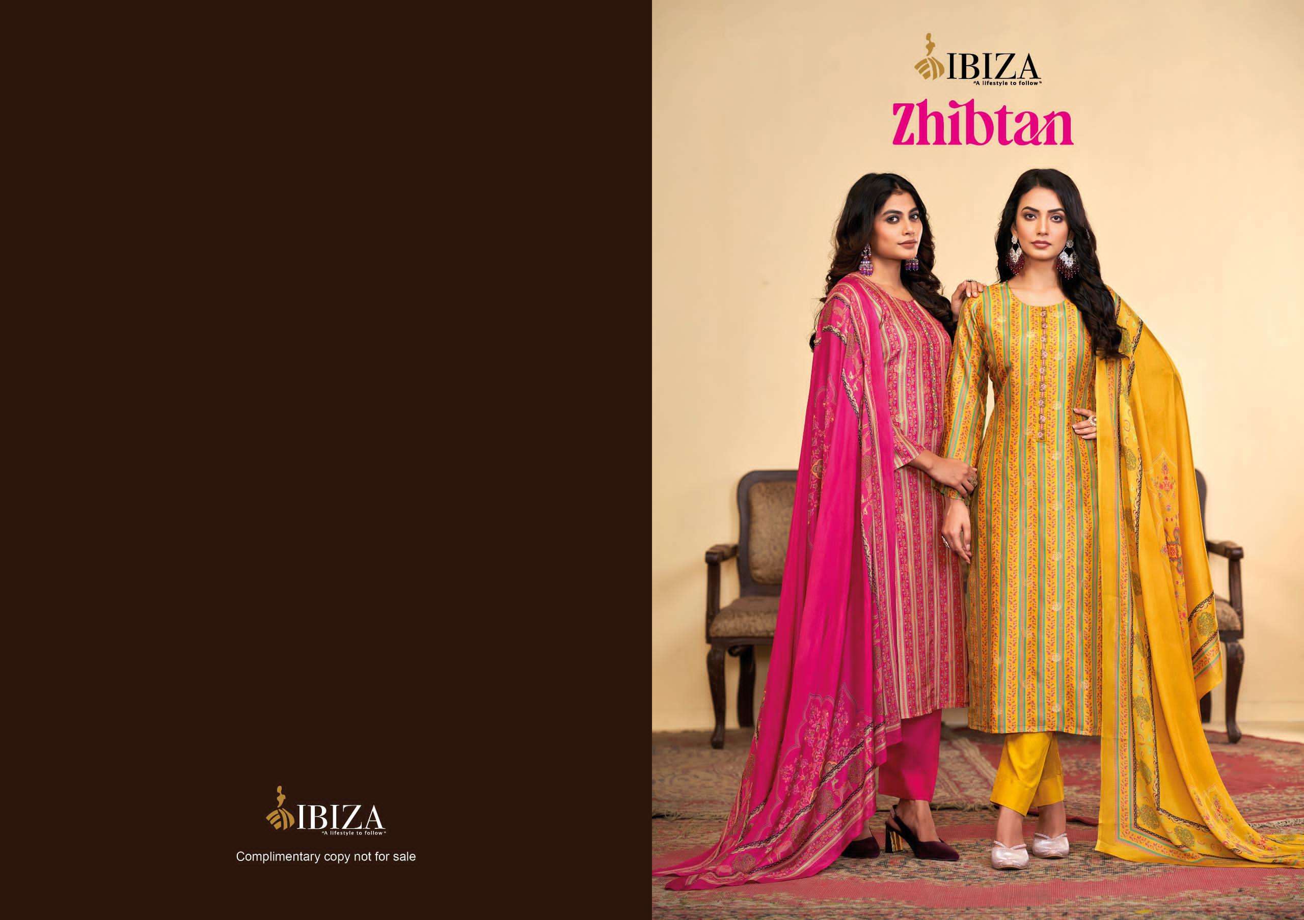 ZHIBTAN BY IBIZA LIFESTYLE IN PURE SILK JAQUARD DIGITAL PRINT WITH EMBROIDERY WORK