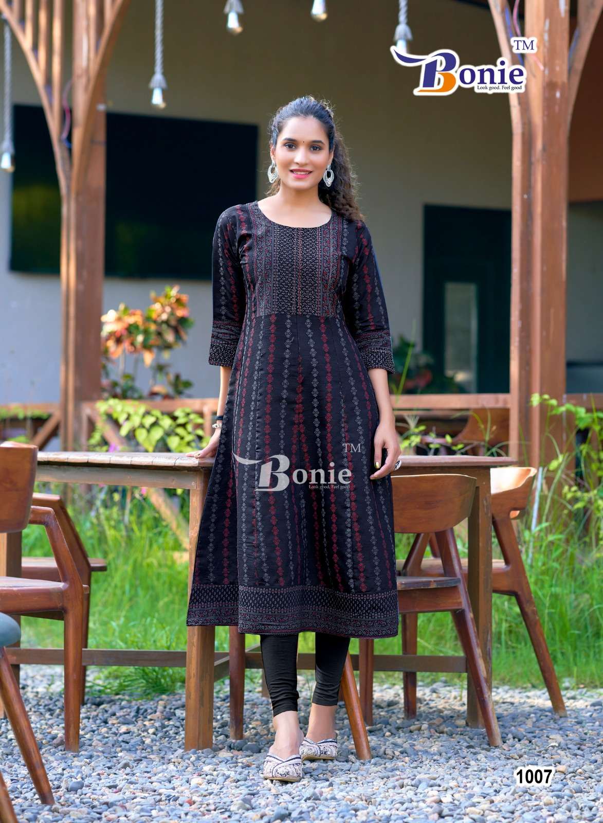 AADHYA BY BONIE IN VERTIGAN FLARE KURTI WITH AMAZING PRINTS IN 8 COLORS