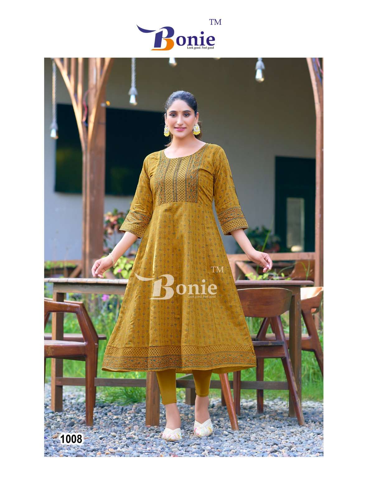 AADHYA BY BONIE IN VERTIGAN FLARE KURTI WITH AMAZING PRINTS IN 8 COLORS