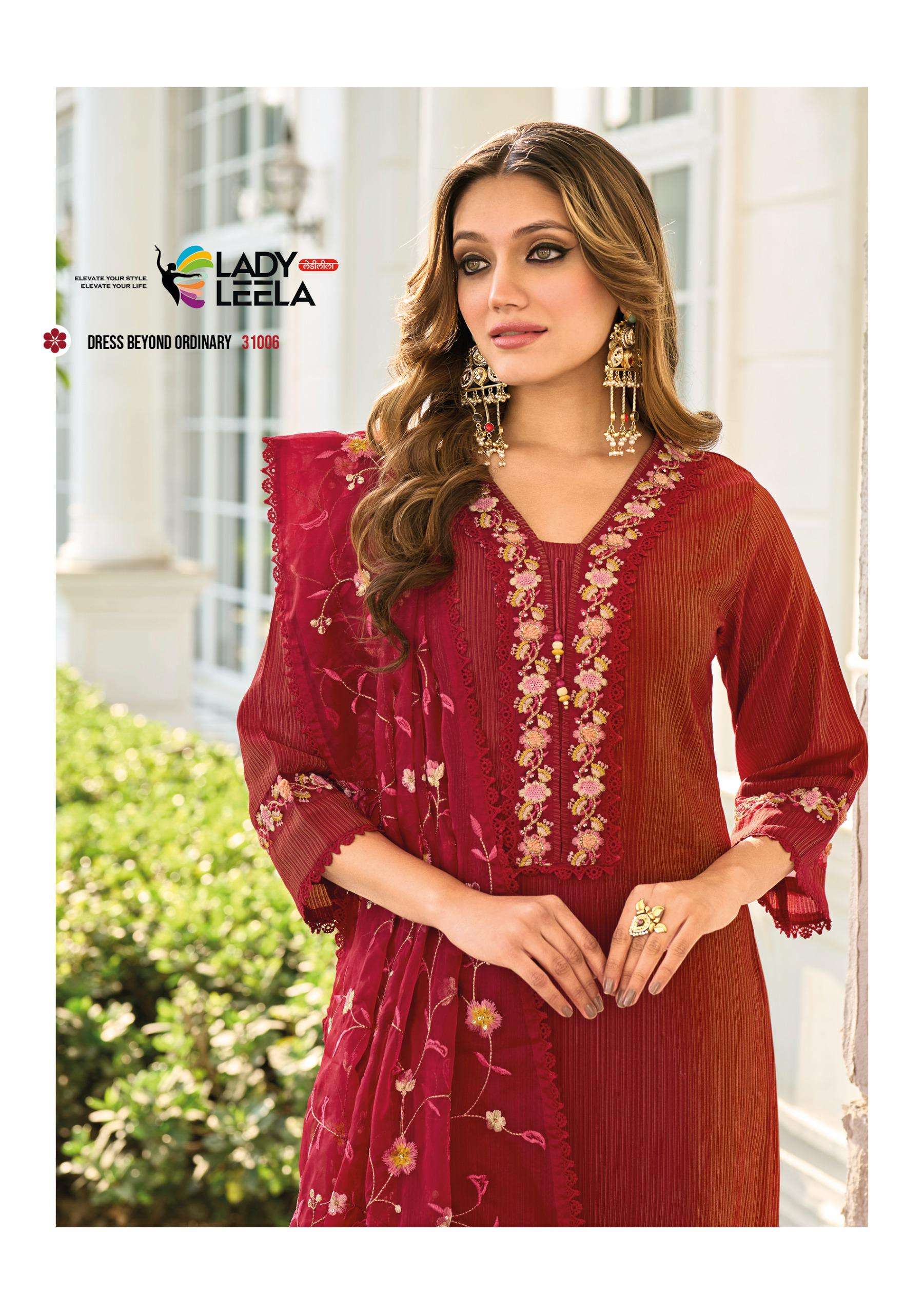 AARFA BY LADY LEELA IN PURE VISCOSE SWISS SILK FABRIC WITH HANDWORK AND PURE COTTON INNER