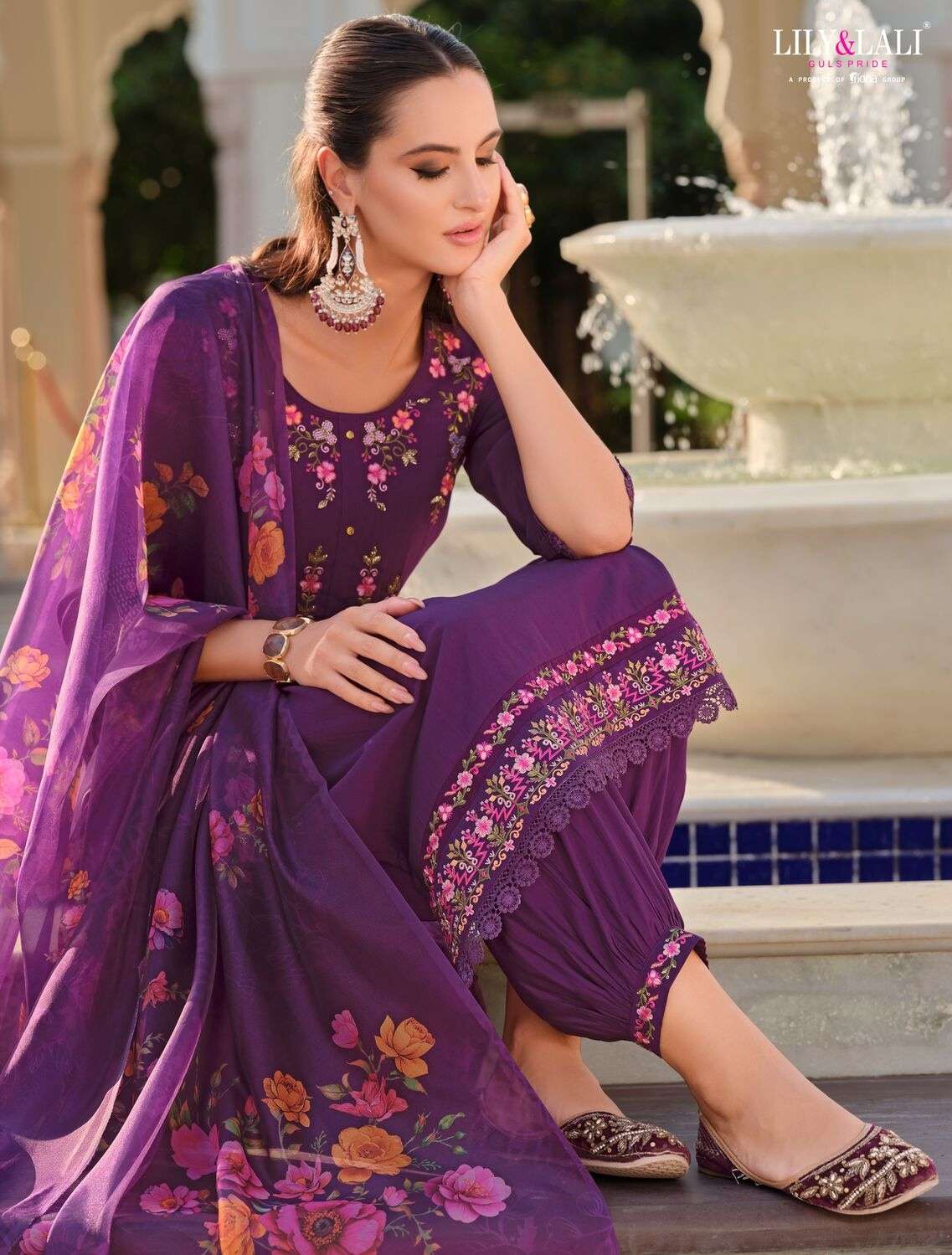 AFGHANI-5 BY LILY & LALI HANDWORK AND EMBROIDERY ON MILAN SILK WITH COTTON INNER