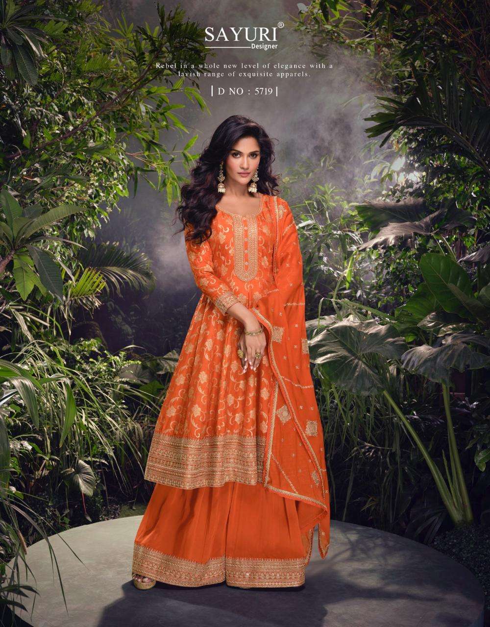 AKSHARA BY SAYURI DESIGNER IN PURE VISCOS JACQUARD SILK WITH EMBROIDERED