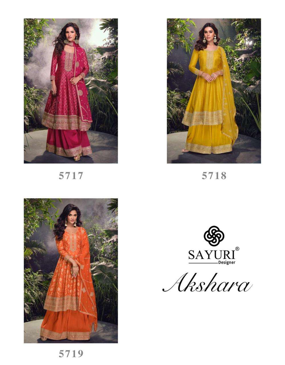 AKSHARA BY SAYURI DESIGNER IN PURE VISCOS JACQUARD SILK WITH EMBROIDERED