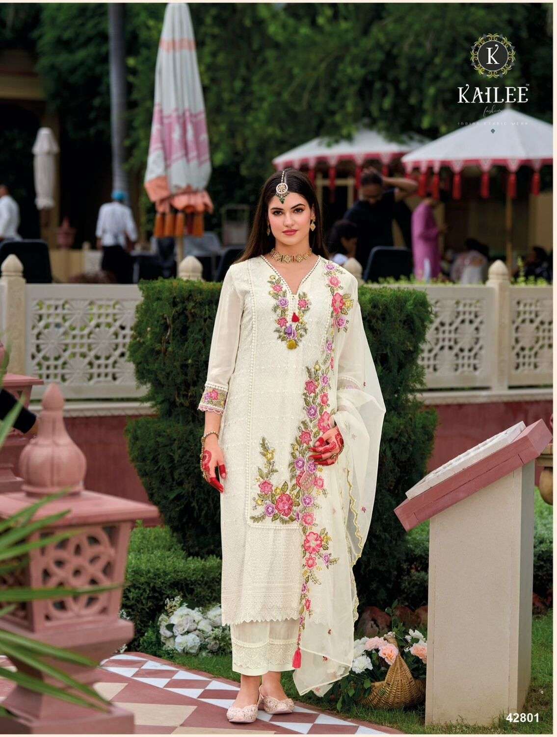 ALFAZ BY KAILEE FASHION IN PURE VISCOSE ORGANJA WITH DESIGNER  WORK