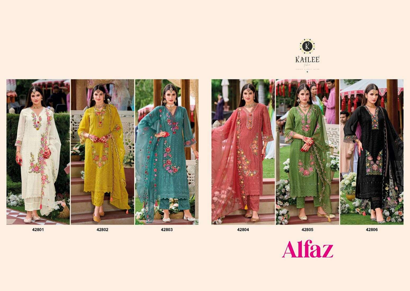 ALFAZ BY KAILEE FASHION IN PURE VISCOSE ORGANJA WITH DESIGNER  WORK