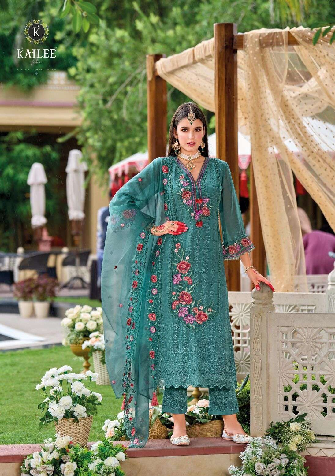 ALFAZ BY KAILEE FASHION IN PURE VISCOSE ORGANJA WITH DESIGNER  WORK