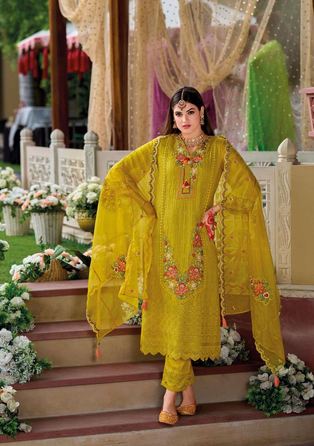 ALFAZ BY KAILEE FASHION IN PURE VISCOSE ORGANJA WITH DESIGNER  WORK