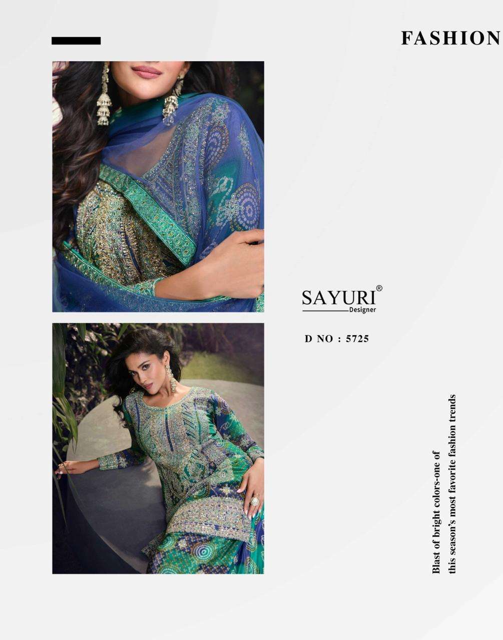 CARNIVAL BY SAYURI DESIGNER IN PREMIUM REAL CHINON SILK HEAVY LOOK EMBROIDERED TOP WITH HAND MIRROR WORK