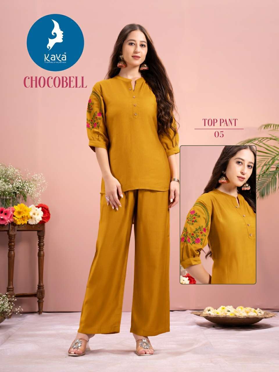 CHOCOBELL BY KAYA KURTI IN VATICAN SILK 2 PIECE FANCY CO-ORD SET