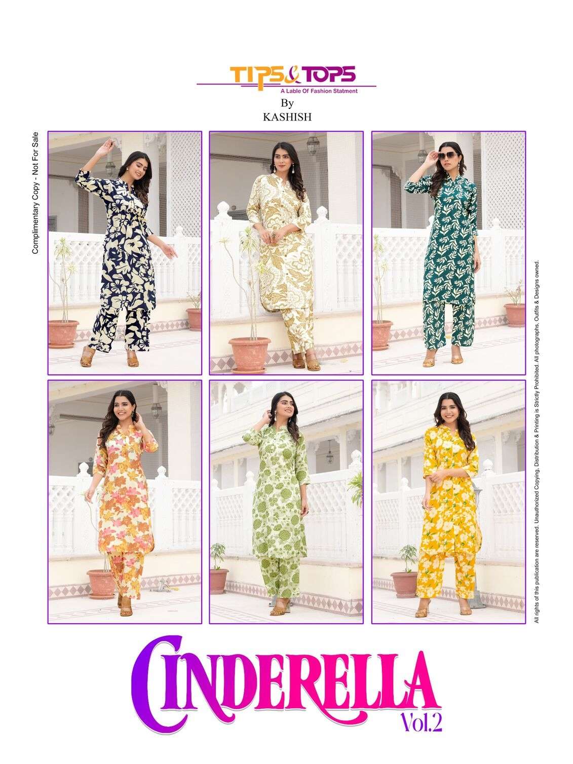 CINDRELLA VOL-2 BY TIPS & TOPS HEAVY RAYON PRINTED CO-ORD SET COLLECTION 