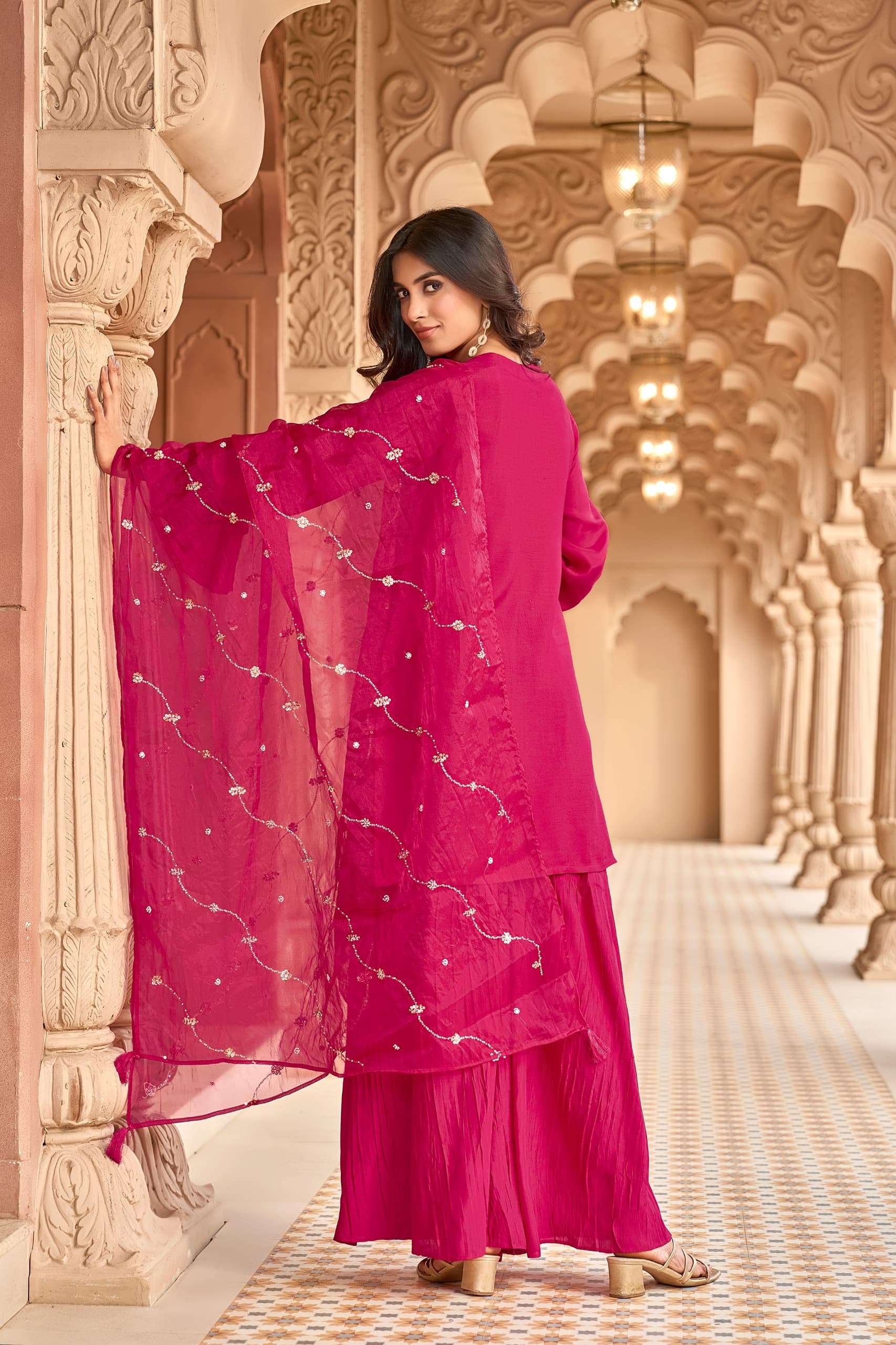 D.NO:- 1305-1308 BY TEXOFAB IN PURE MUSLIN WITH COTTON LINING WITH HANDWORK