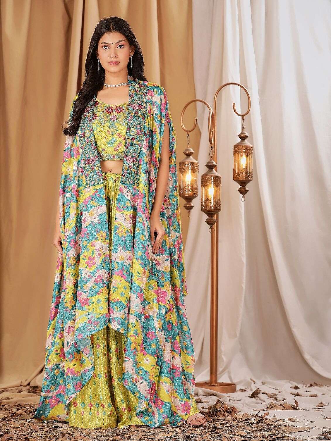 DESIGN NO C4001 BY AMOHA EMBROIDERED WORK WITH CREAPE FABRIC