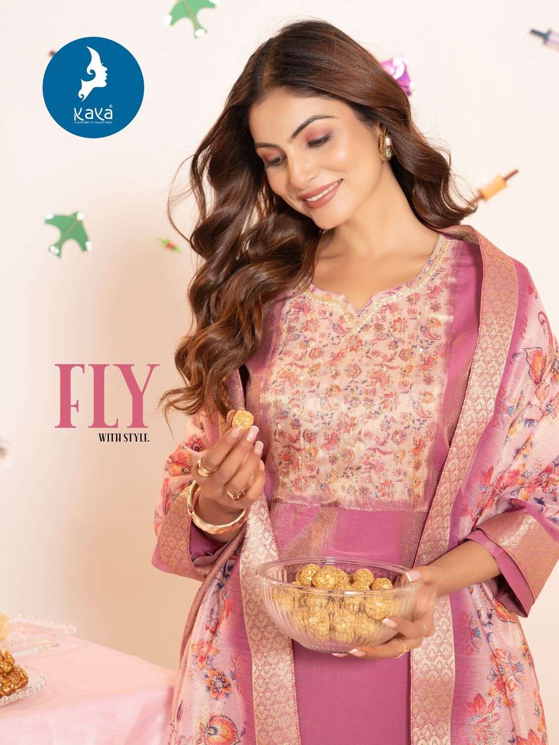 DEVI BY KAYA KURTI IN ROMAN SHIMMER WITH ONESIDE POCKET 3 PIECE CONCEPT WITH STRAIGHT CUT