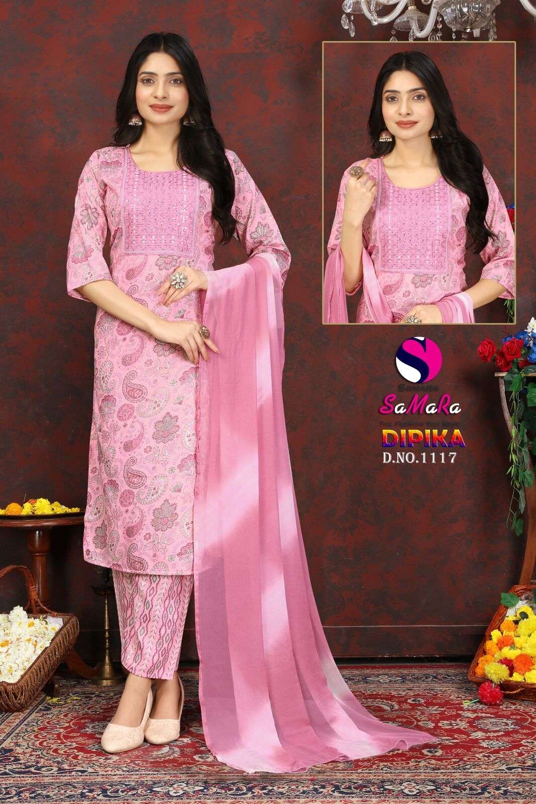 DIPIKA VOL-15 BY SAMARA CAPSULE PRINT WITH SIKVANS EMBROIDERY WORK 