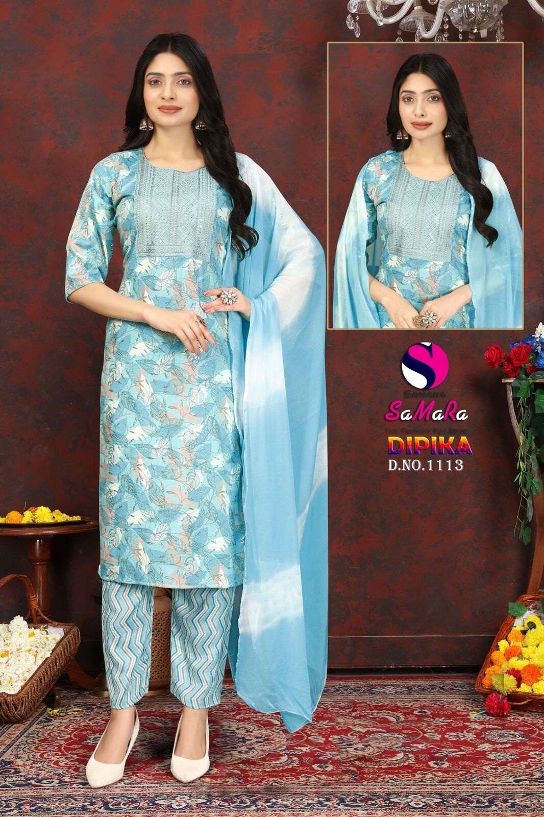 DIPIKA VOL-15 BY SAMARA CAPSULE PRINT WITH SIKVANS EMBROIDERY WORK 